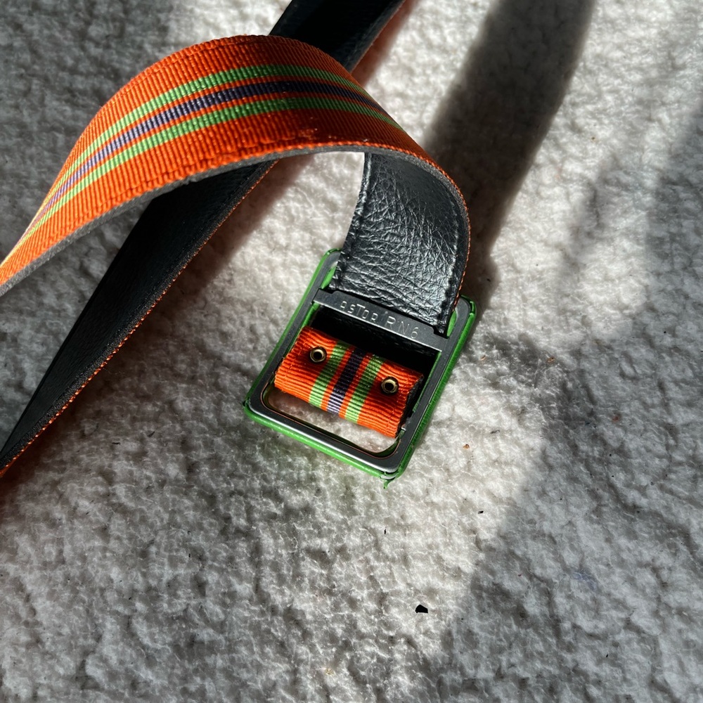 Apt. 9 Multi-Colored Striped Belt with Colorful Buckle Vintage - Picture 5 of 10